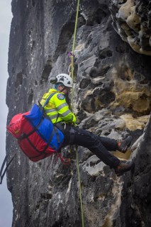 Winch rescue training of the rescue helicopter, Christoph 62, on the occasion of the 50th