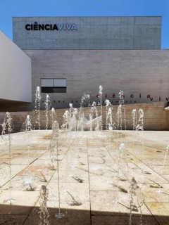 Water features in front of Science Museum, Parque das Nações district, Parque das Nacoes, Park of