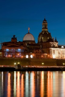 Dresden silhouette in the evening