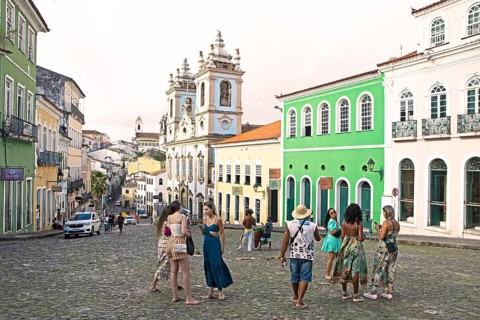 Largo de Pelourinho in the historic old town, Salvador, State of Bahia, Brazil, South America