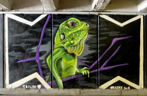 Street art in the Baratashvili underground passage, Tblisi, Georgia, Asia