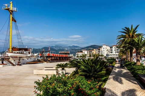 Luxury yacht marina, Porto Montenegro, Bay of Kotor, Montenegro, Tivat, Montenegro, Europe