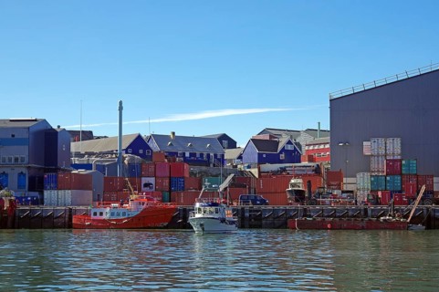 Container, Fishing boats, Halls, Fishing, Ilulissat, Arctic, Disko Bay, Greenland, Denmark, North