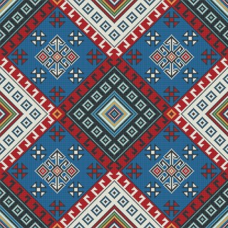 Traditional Georgian folk art embroidery vector pattern