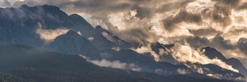 Sunset, Wettersteinspitze, 2151m, Wetterstein Mountains, Upper Bavaria, Bavaria, Germany, Europe