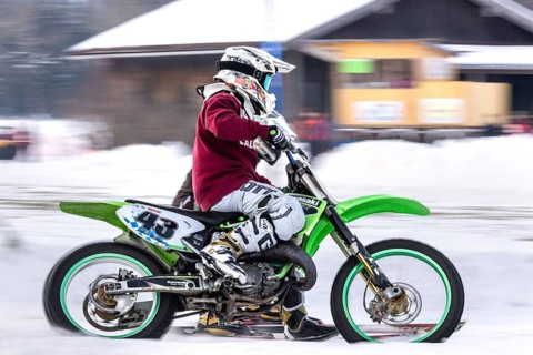 Skijoring, motorbike, snow, competition, motorsport, lenggries, Bavaria, Germany, Europe