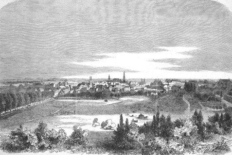 View of Poznan in 1869, today Poznan, Poland, Historic, digitally restored reproduction of a 19th