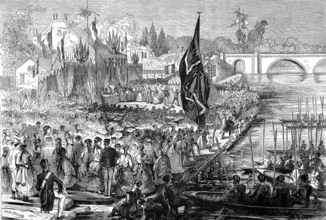 Great Regatta of Sevres on 17 May 1869, suburb of Paris, France, Historic, digitally restored