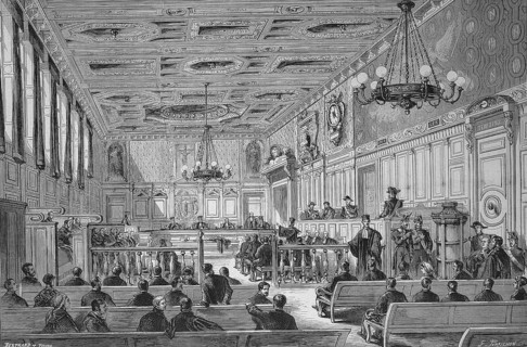 The New Hall of the Jury Court of the Seine Department in 1869, France, Historic, digitally