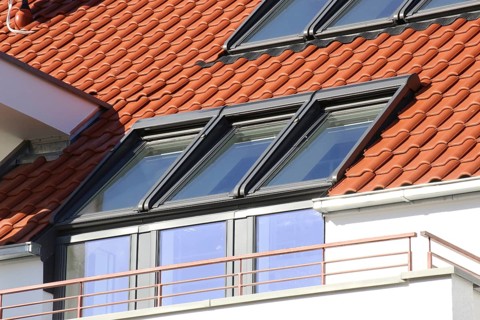 Modern new façade connection window or skylight