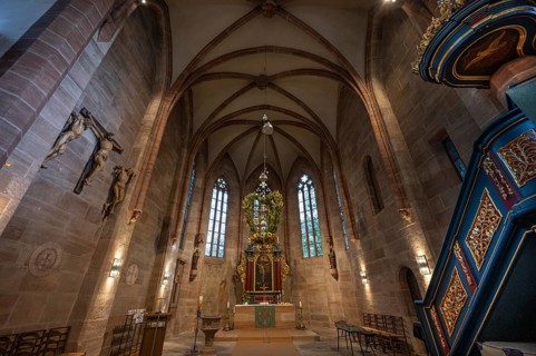 Chancel of the Church of St Nicholas and St Ulrich, nave built around 1400, Kirchenberg 15,