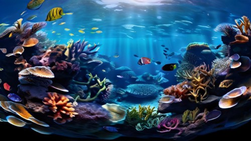 AI generated virtual reality experience of the breathtaking diversity of a coral reef