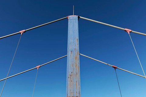 Pylon of the Friedrich-Ebert-Bridge, drawbridge from 1954, Rhine Bridge, Duisburg, North