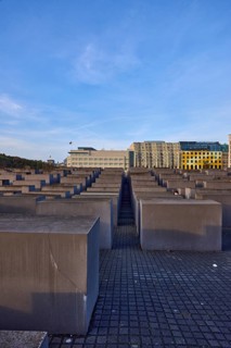 Memorial to the Murdered Jews of Europe, Holocaust Memorial at night in Berlin, capital,