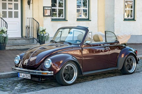 Vintage Volkswagen VW Beetle Cabriolet, convertible, restored, refined, wide tyres, wide tyres,