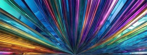3d rendering of vibrant colored abstract changing glass design in an ornament structure, AI