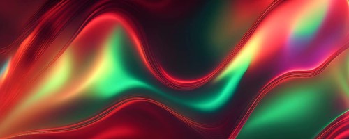 Abstract holographic background with swirling iridescent vibrant colors, AI generated