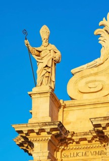 Syracuse Cathedral facade, Ortygia, Syracuse, Sicily, Italy, Europe