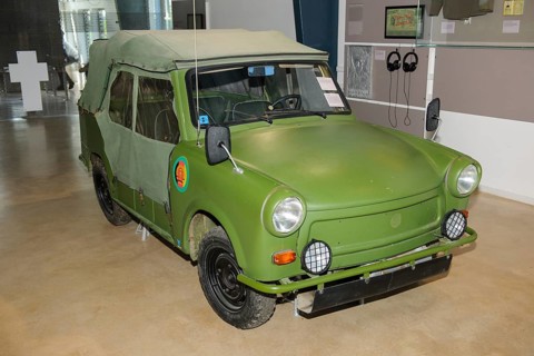 Historic vehicle of former GDR border troops Trabant 601 A Kübel, Museum Point Alpha on area of