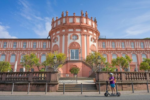 Biebrich Palace, Rhine side, Wiesbaden, Hesse, Germany, Europe