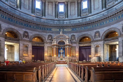 Interior of Frederik's Church or Marble Church, Copenhagen, Denmark, Europe