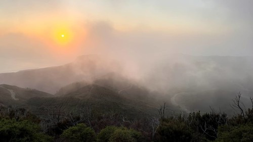 Sunset, view from the mountain Alto de Garajonay, Garajonay National Park, La Gomera, Canary