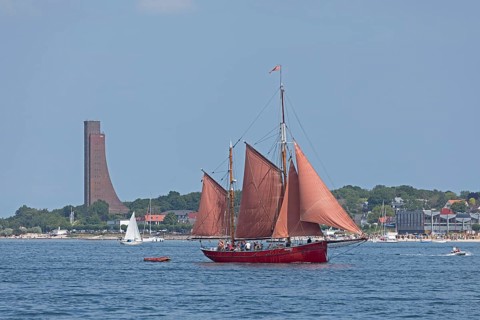 Sailing ship, sailing boats, Platessa, naval memorial, Laboe, Kieler Woche, Kiel Fjord, Kiel,