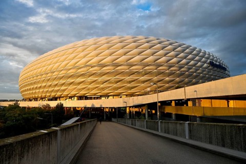 Stadium in the evening light, UEFA Nations League international match between Germany and the
