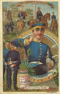 Picture series Kinder werden Leute, Fähnrich, Liebigbild, digitally restored reproduction of a