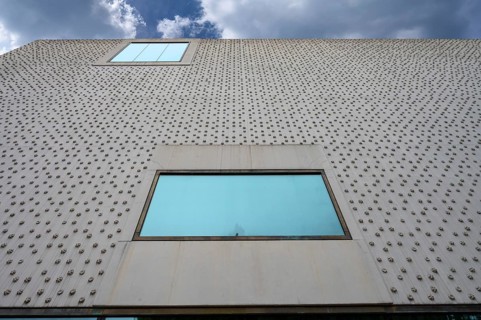 Modern façade of the Kunsthaus, Bregenz, Vorarlberg, Austria, Europe