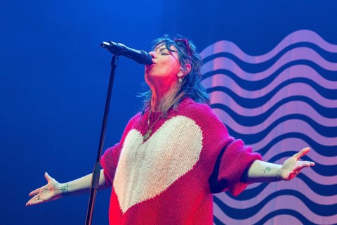 Isabella Streifeneder, singer, Mola, rock band, Germany, at the Max-Schmeling-Halle in Berlin on 01