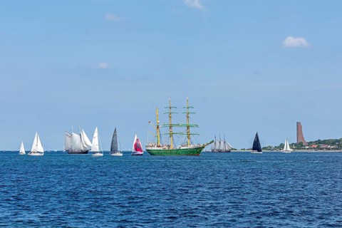 Sailing ship Alexander von Humboldt II, sailing boats, naval memorial, Laboe, Kieler Woche, Kiel
