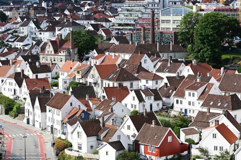 Houses of sity Stavanger, Norway, Europe
