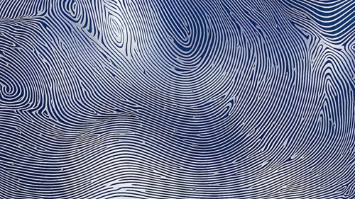 Fingerprint background dominated by swirl patterns in blue hues, AI generated