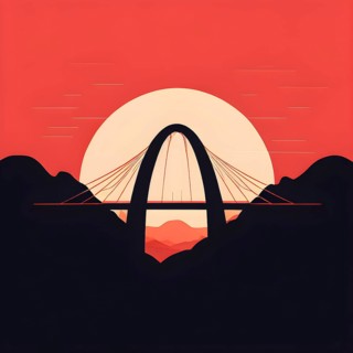 Minimalist abstract wallpaper illustration symbolizing architecture in simple geometric shapes, AI