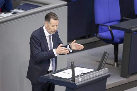 Christian Dürr, Member of the German Bundestag (FDP), recorded during a speech in the plenary