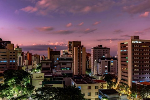 View of buildings in the city of Belo Horizonte in Minas Gerais at dusk Belo Horizonte, Minas