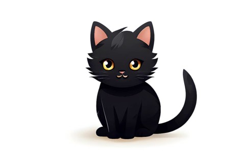 A simple cartoon cat with a white background, AI generated