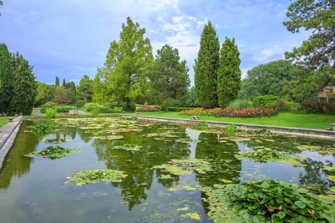 Water garden in the Parco Giardino Sigurtà, Valeggio sul Mincio, Province of Verona, Italy, Europe