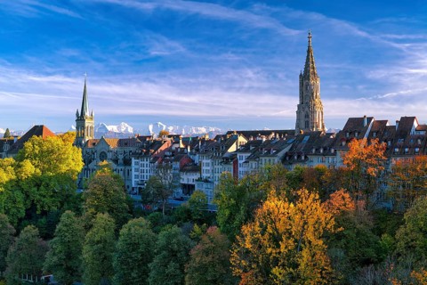 Bern's Old Town with Bern Minster and St Peter and Paul Church, UNESCO World Heritage Site,
