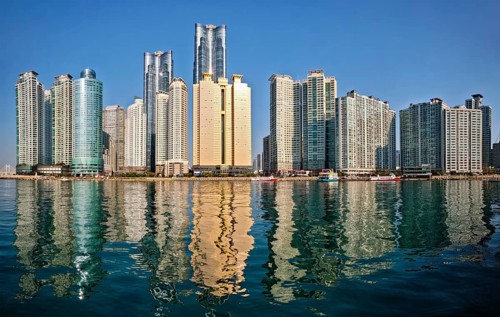 BUSAN, SOUTH KOREA, APRIL 13, 2017: Marine city expensive and prestigious residential area