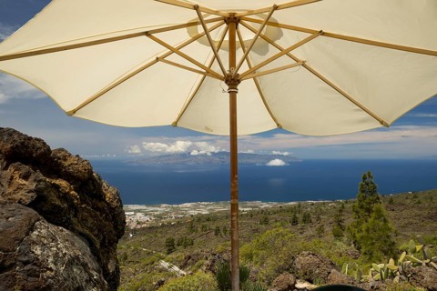 Panorama from Mirador de Chirche over Guia de Isora and Playa de San Juan to the west coast, with