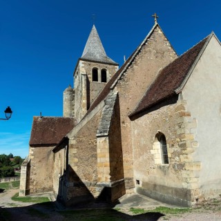 Land of Troncais. Ainay le Chateau. Saint Stephens Church, Allier department. Auvergne Rhone Alpes.