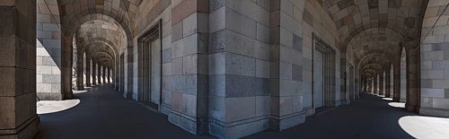 Arcade of the Congress Hall, unfinished National Socialist monumental building on the Nazi Party