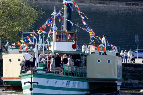 Steamboat parade on the Elbe