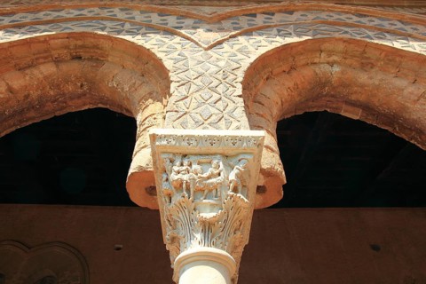 City of Monreale, detail in the cloister of the Cathedral of Santa Maria Nuova, Unesco World
