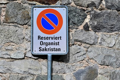No Parking Reserved Organist, Sacristan