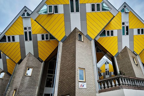ROTTERDAM, NETHERLANDS, MAY 24, 2018: Cube houses, innovative cube-shaped houses designed by