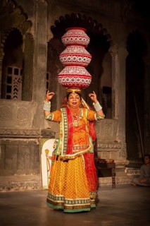 UDAIPUR, INDIA, NOVEMBER 24: Bhavai performance, famous folk dance of Rajasthan state of India.