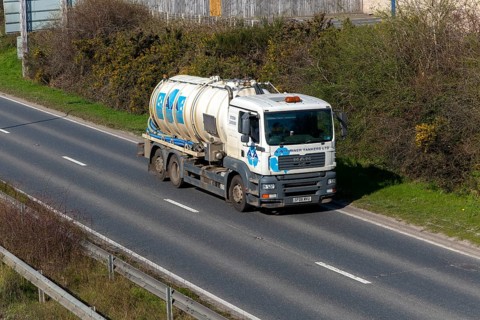 Turner Tanker heavy goods vehicle, A12, Suffolk, England, UK